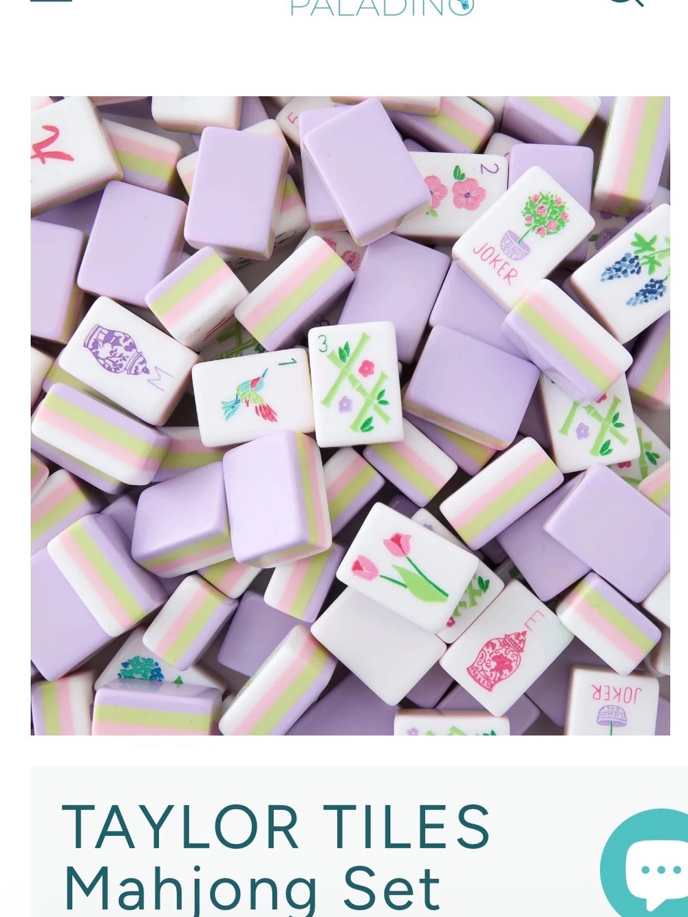 Taylor Tiles Mahjong Set - Pastel Lavender and White